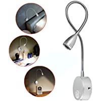 Los mejores  - Lámpara de pared con luz de lectura LED-luz de noche con recubrimiento de aluminio y con cable para dormitorio-oficina…